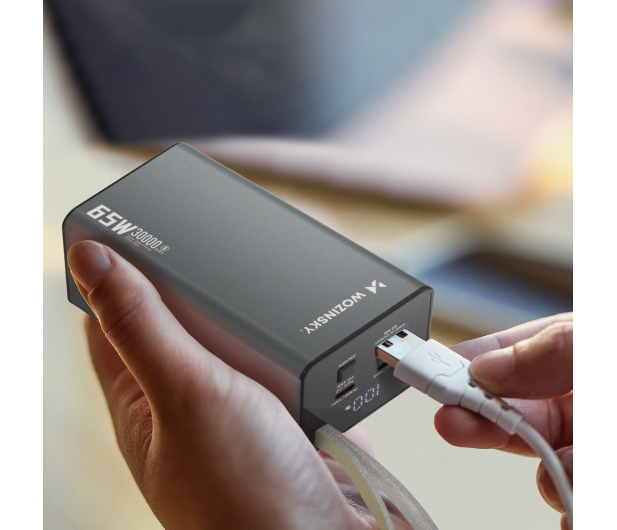 Wozinsky Powerbank K65+ 65W 30000mAh 2x USB-C, 1x USB-A 65W szary - 1487894 - zdjęcie 4